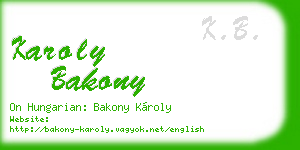 karoly bakony business card
